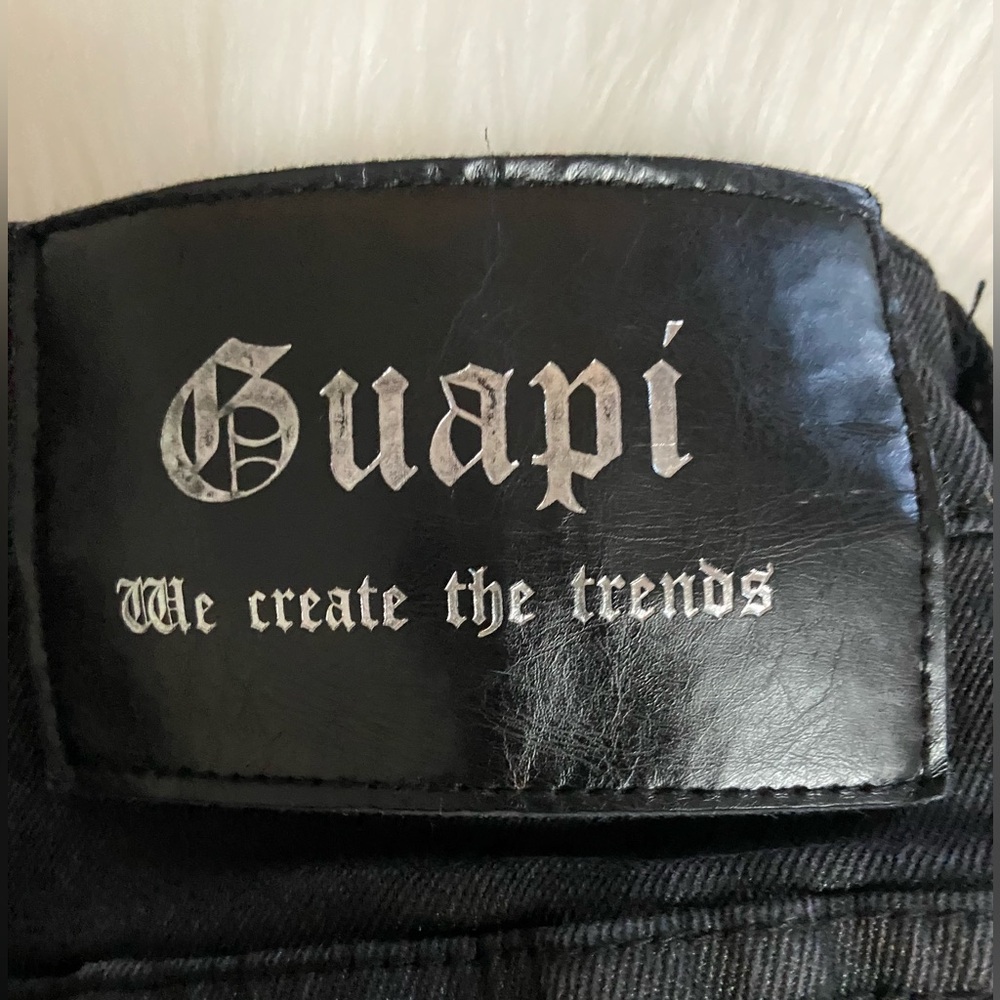 GUAPI Sz 28 Black Distressed and Stacked Women’s Skinny Jeans - Picture 2 of 14